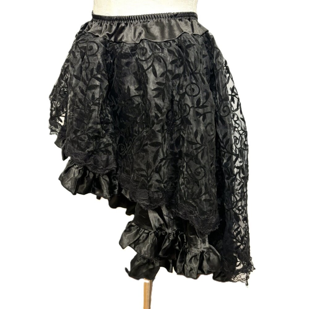 Gay 90’s Dance Hall Burlesque Hi Low Lacey Skirt